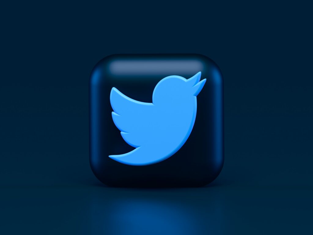 3D render of the Twitter logo.