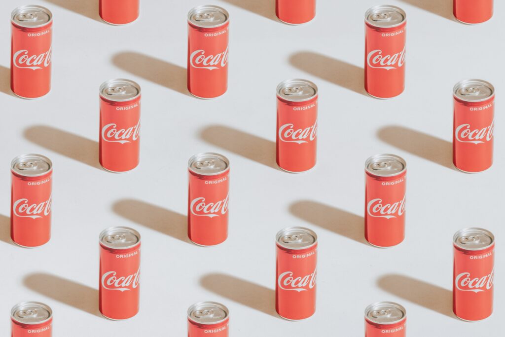 Cans of coca-cola