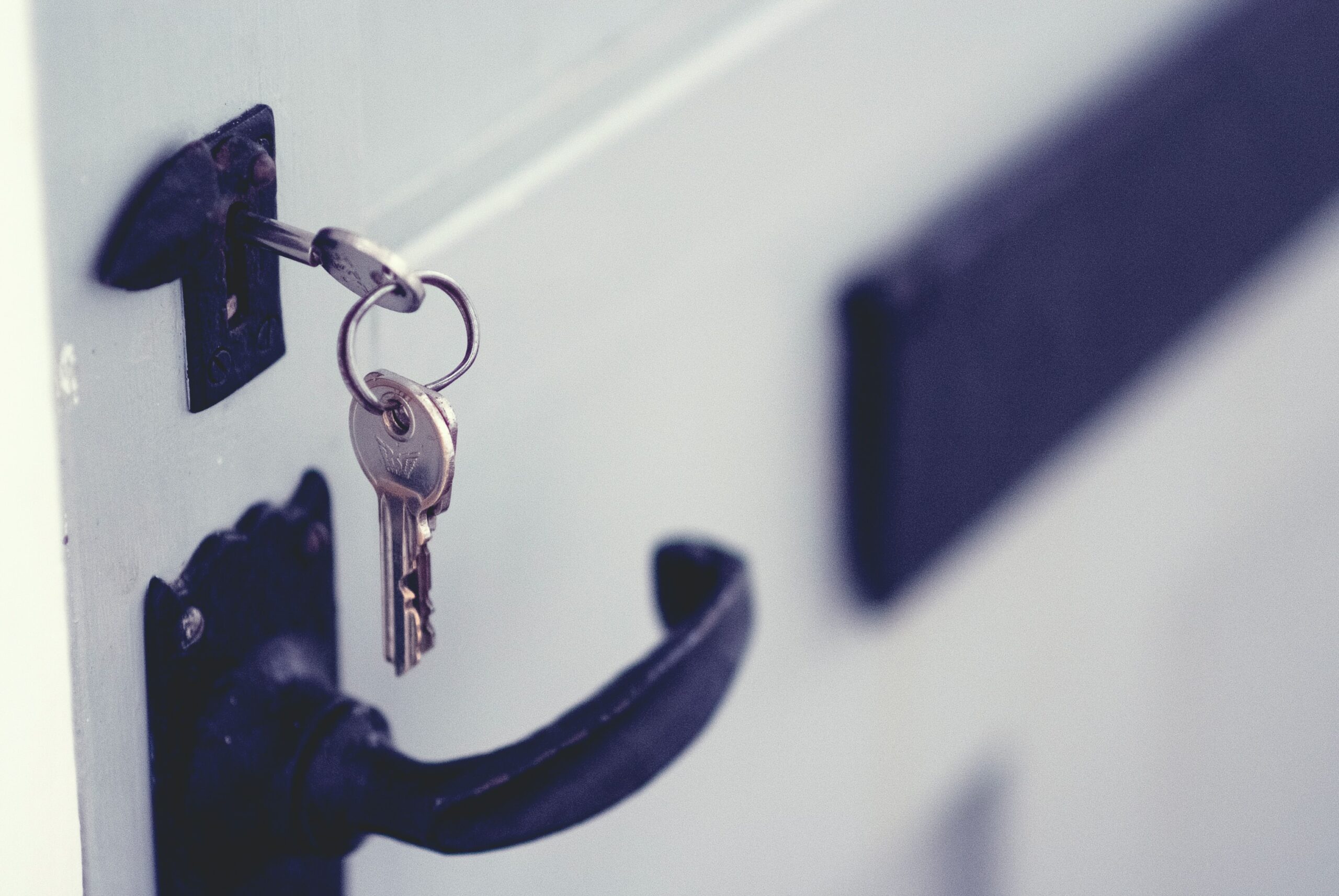 House key in door